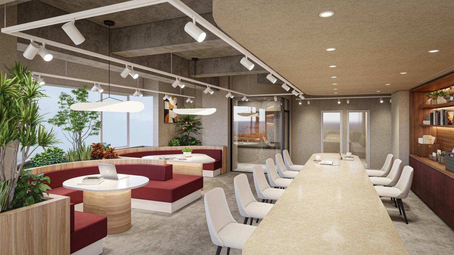 共有部_ラウンジ。自由な席で作業を行うことができます。※画像はイメージです。