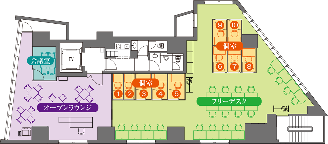 その他_3Fフロアマップ。オフィスがある3階のフロア案内です。