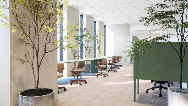 共有部_ラウンジ。グループワークや個人での作業、休憩にも対応したフレキシブルなスペースです。※画像はイメージです。