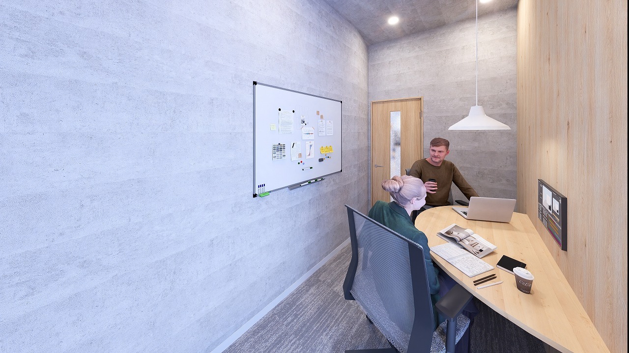 面談などに利用しやすい2名用の会議室も完備。