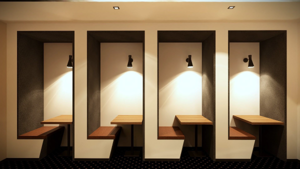 共有部_ブース席。電話やWEB会議に便利なブース席もあります。※画像はイメージです。