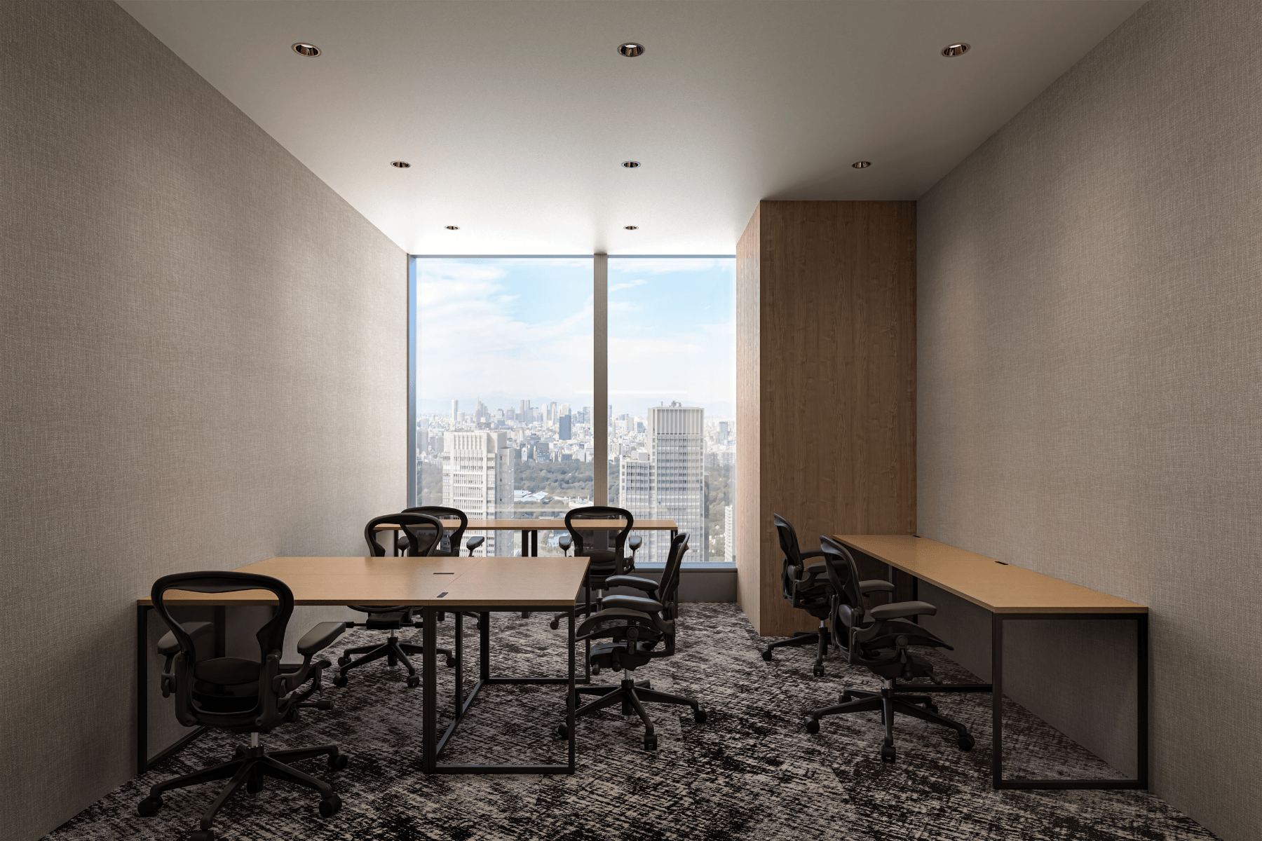 レンタルオフィス＿光が入る、人気の窓付きの個室もございます。※画像はイメージです。