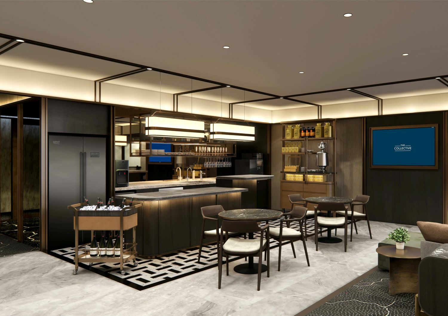 共有部_パントリー。美味しいコーヒー、紅茶が用意されています。来客の際にもご利用いただけます。※画像はイメージです。