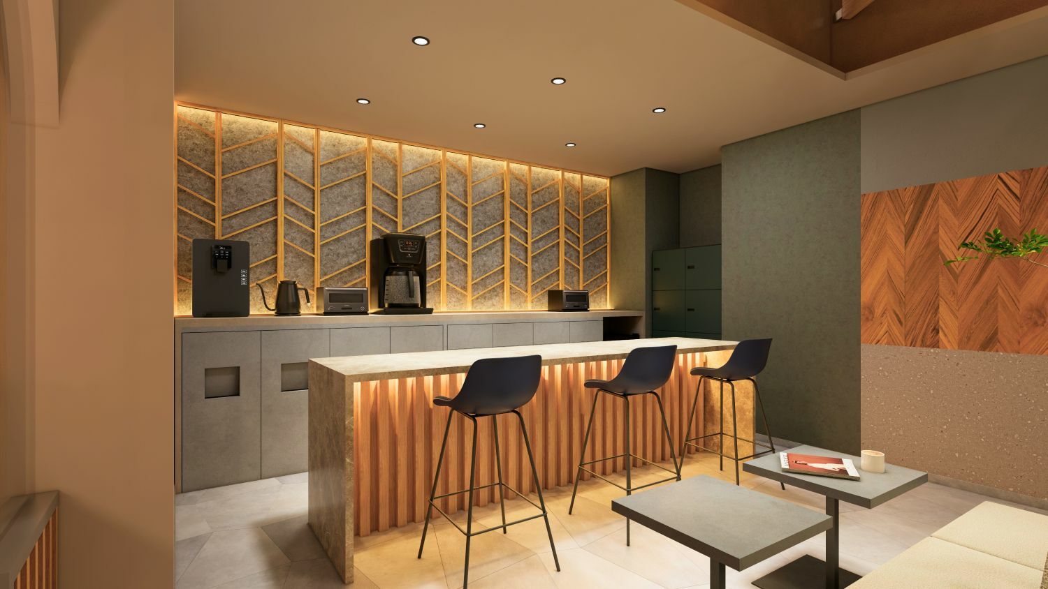 共有部_ラウンジ。カフェツールが充実しており、自由に利用できます。※画像はイメージです。