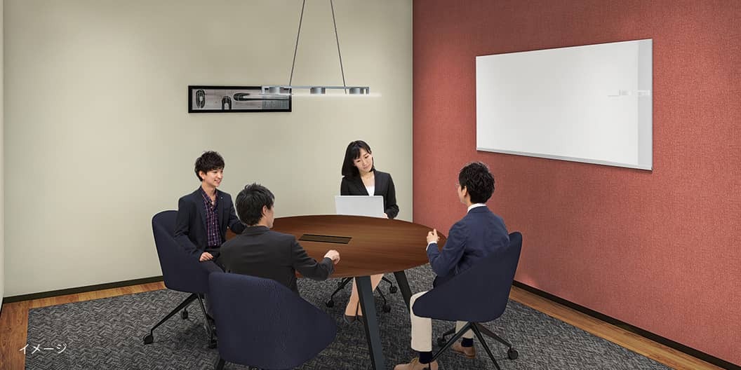 共有部_会議室。会議、面接、取材、セミナーなど様々なシーンで活用できます。※画像はイメージです。©Regus