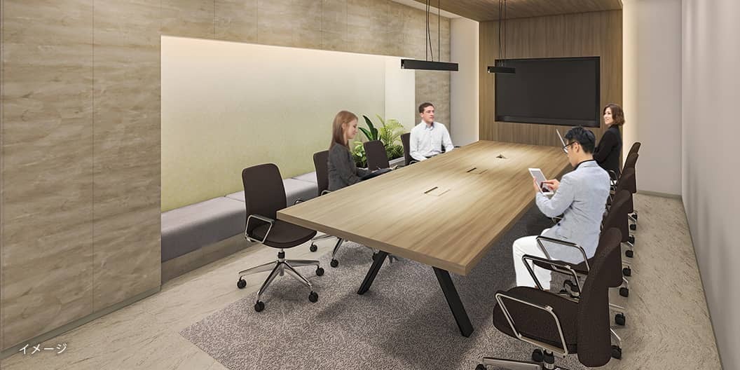 共用部_会議室。会議、面接、取材、セミナーなど様々なシーンで活用できます。※画像はイメージです。©Regus