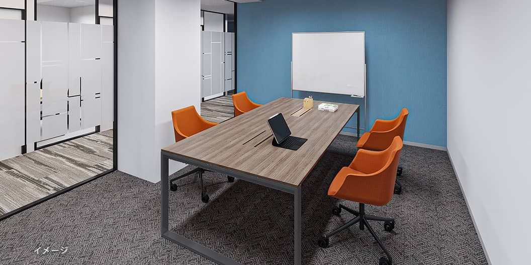 共有部_会議室。会議、面接、取材、セミナーなど様々なシーンで活用できます。※画像はイメージです。©Regus