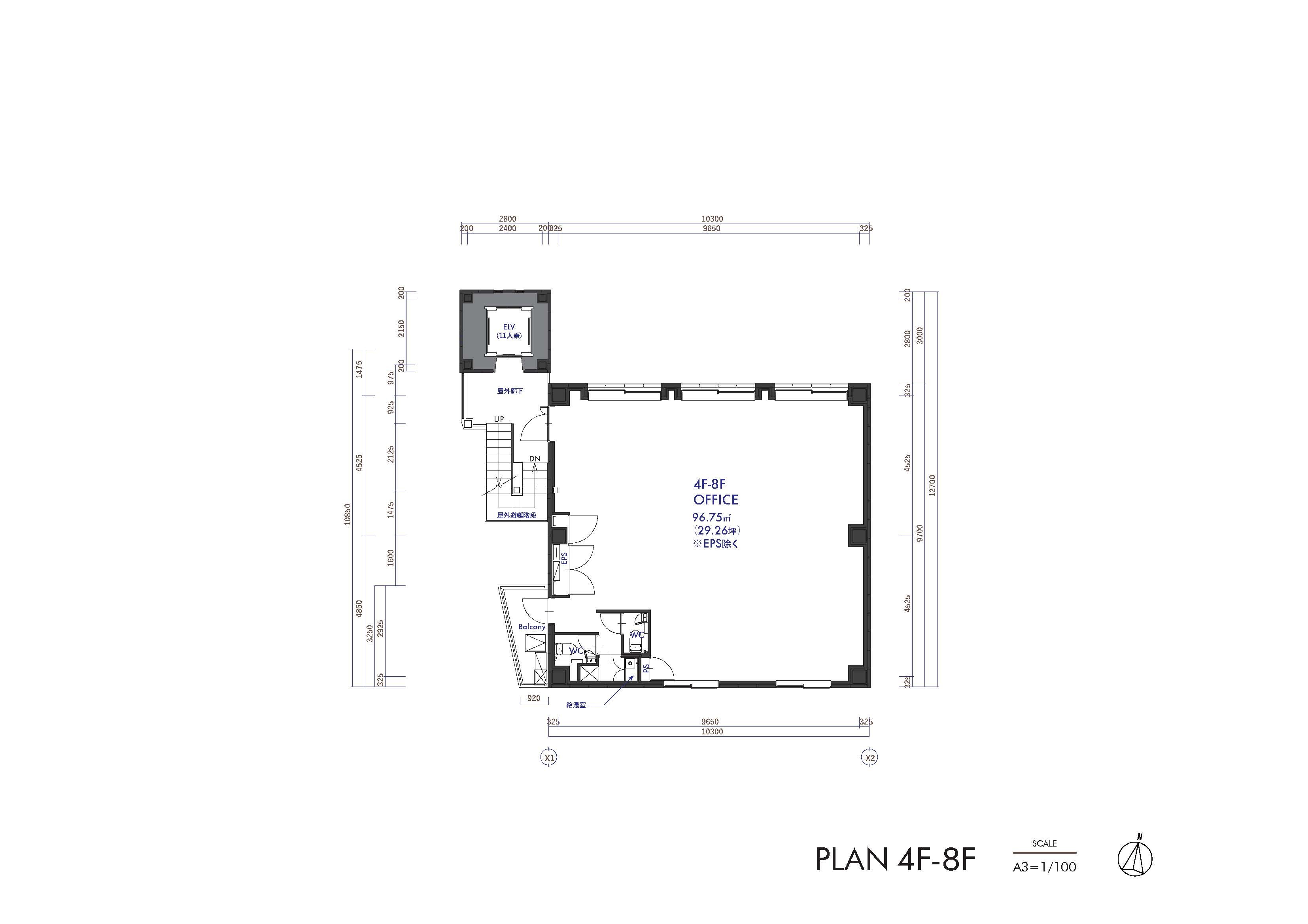 その他_フロアマップ。4F-8Fのフロア案内図です。