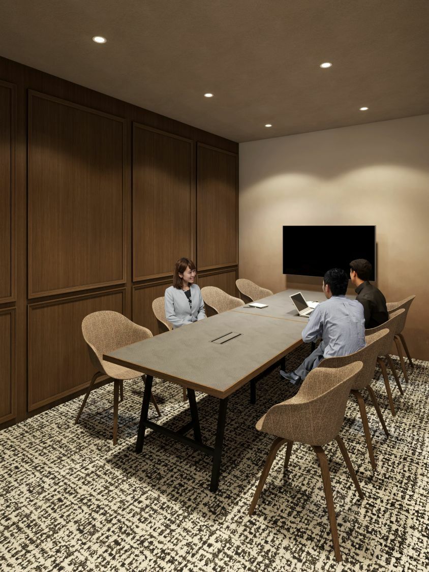 共有部_会議室。用途にあわせて使い分けできる会議室を複数完備しています(有料)。※画像はイメージです。