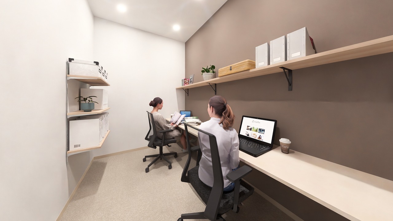 各個室鍵付きの完全個室。ご利用料にはインターネット・電気代・登記・ポスト等のオプションも含まれております。