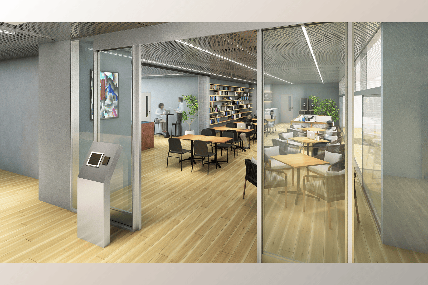 外観_オフィスエントランス。営業時間内は受付にスタッフが常駐しています。※画像はイメージです。