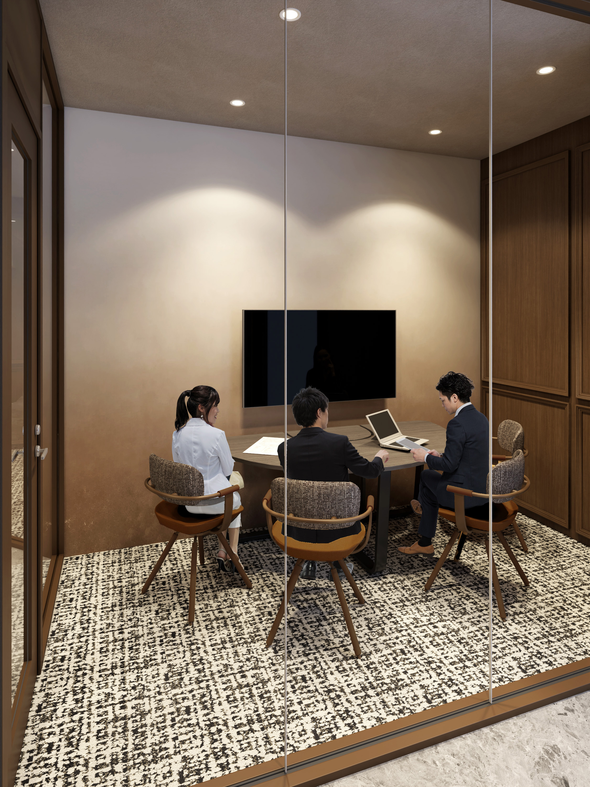 共有部_会議室。来客対応や打ち合わせ、大切な商談におすすめです(有料)※画像はイメージです。