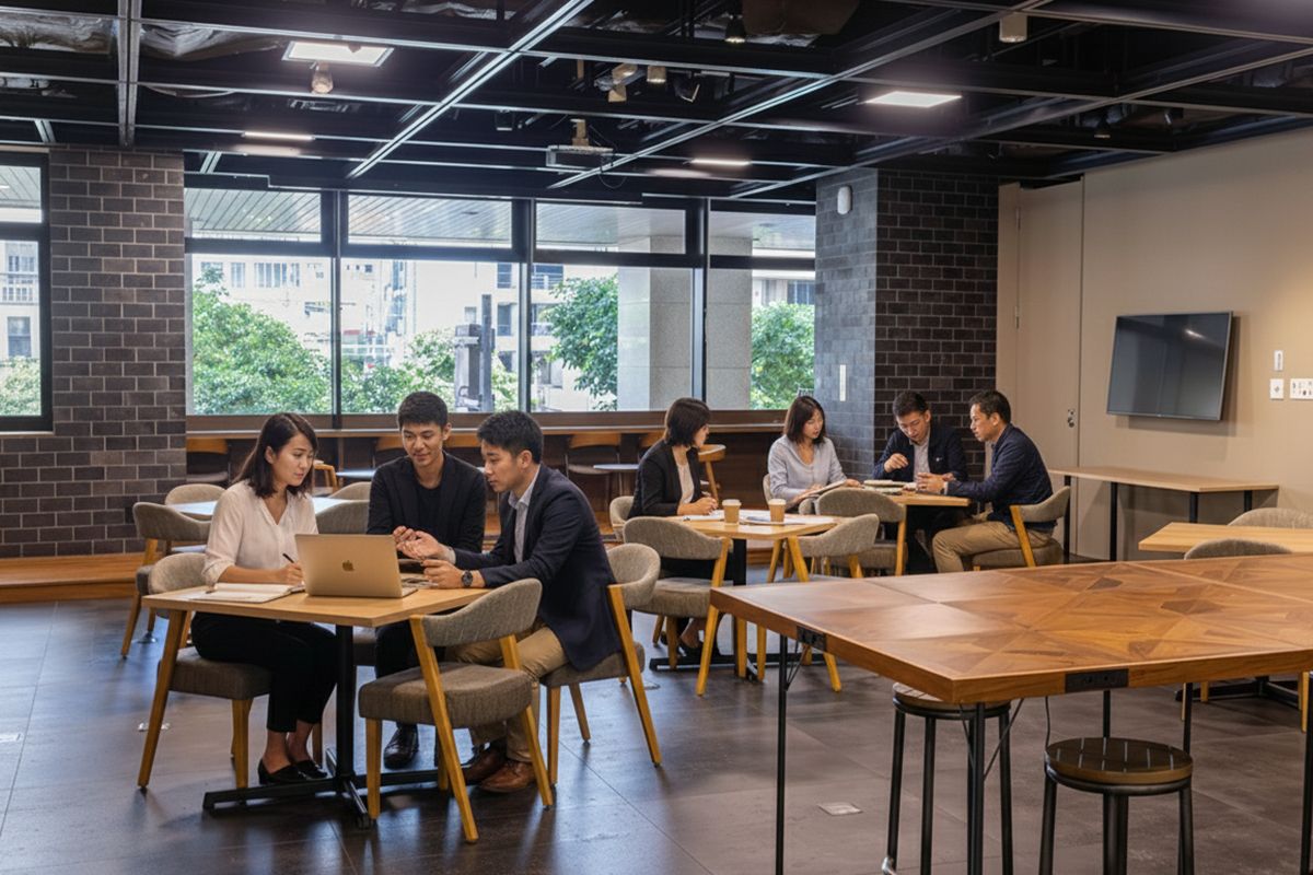 仕事の目的に応じたレイアウトとセッテイングが準備されたエリアを使い分けることで、充実したワークタイムを過ごすことができます。