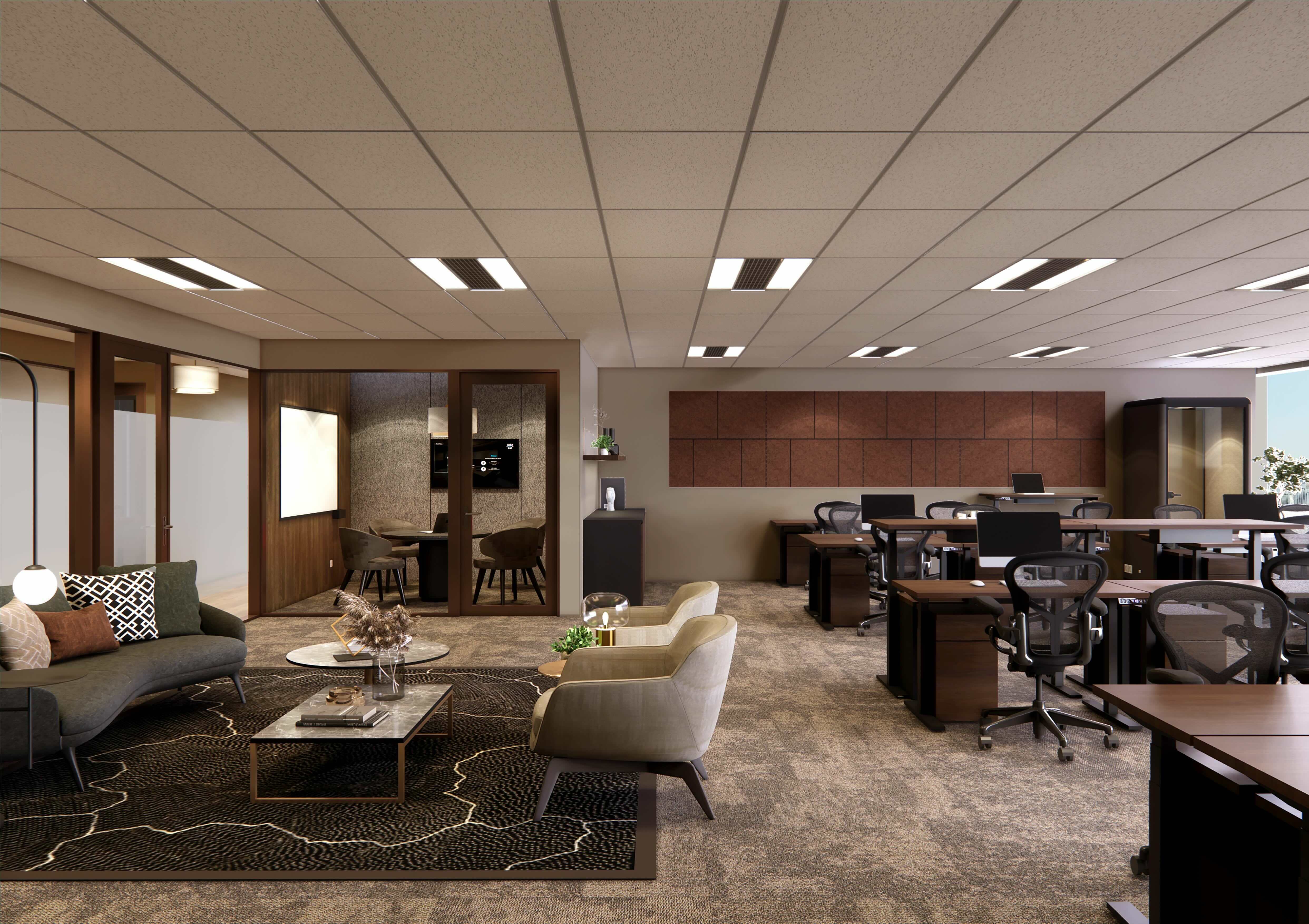 専有部_個室_専用会議室やフォーンブース付きの大型オフィススペース