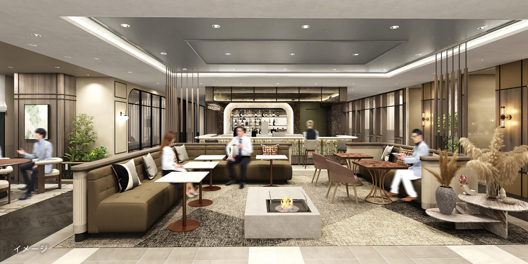 共有部_ラウンジ。仕事中のリフレッシュや来客などにも利用可能です。※画像はイメージです。©Regus