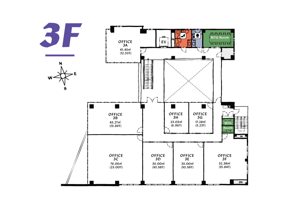 その他_フロアマップ。施設3階のフロア案内図です。