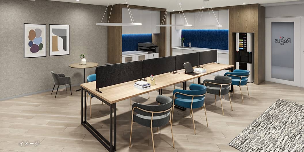 共有部_ラウンジ。来客対応などにも利用できます。※画像はイメージです。©Regus