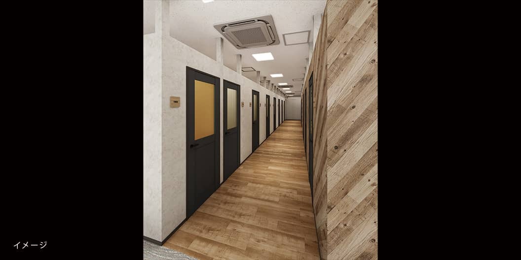 共有部_廊下。個室は施錠可能です。※画像はイメージです。©Regus