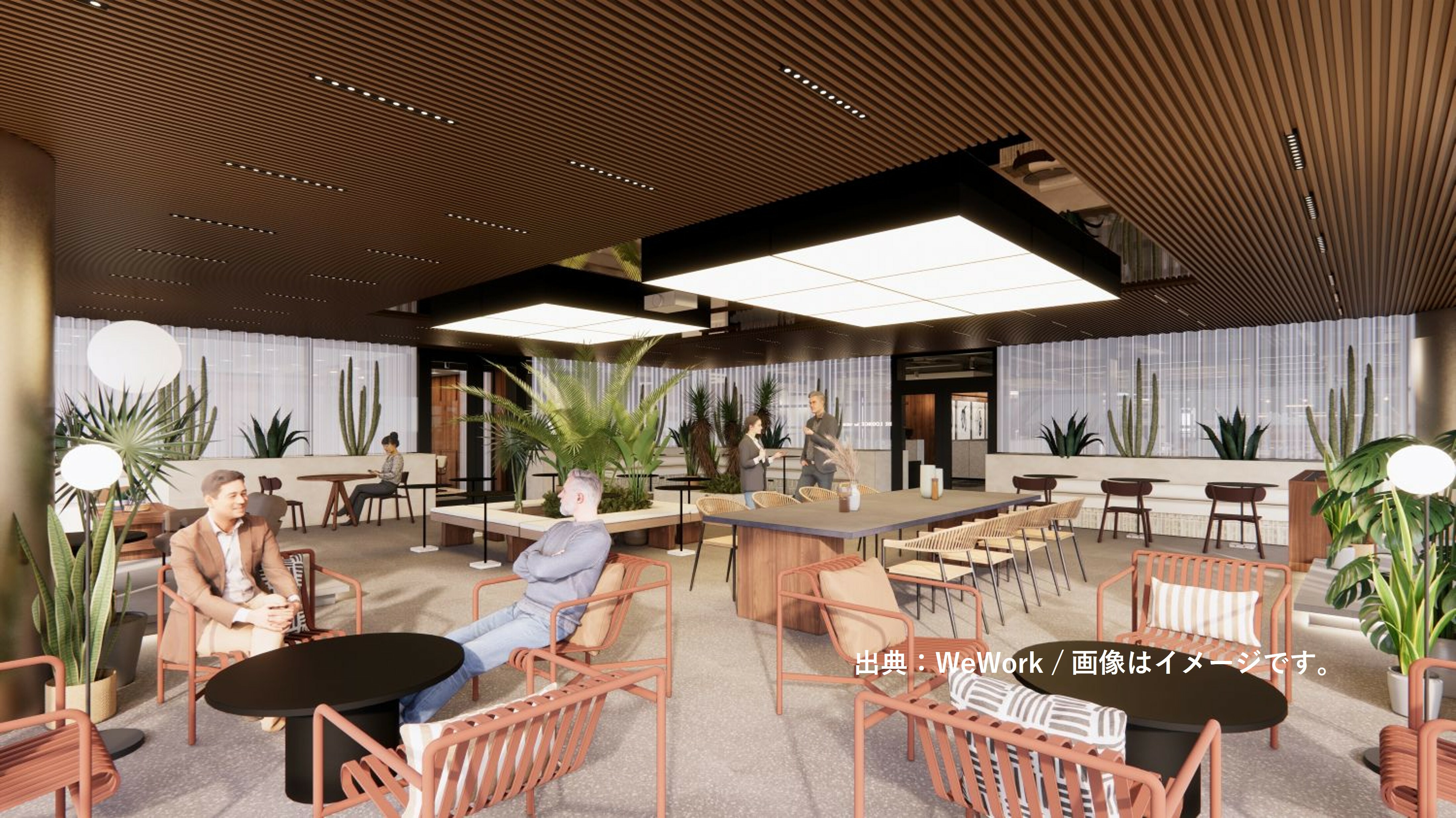 共有部_ラウンジ。広くて開放的なラウンジです。※画像はイメージです。© WeWork