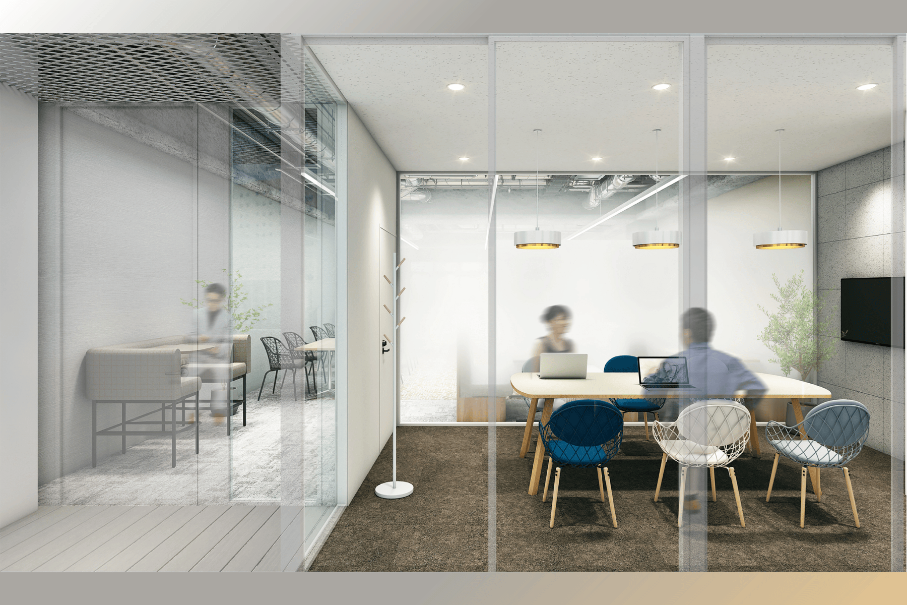 専有部_個室。専用室内にWEBブースや会議室完備のセットアップオフィスもあります。※画像はイメージです。