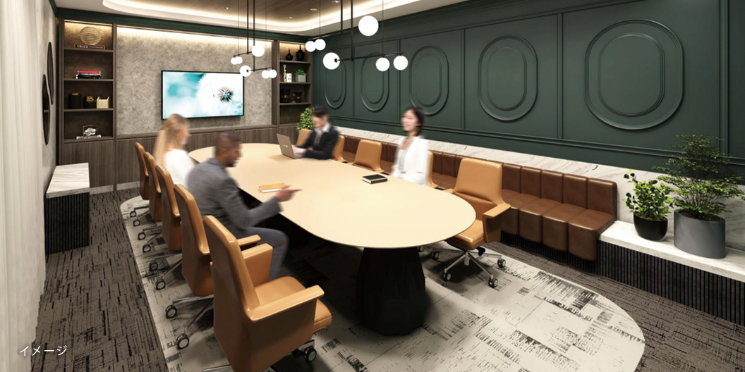 共用部_会議室。打合せや商談など様々な用途で活用できます。※画像はイメージです。©Regus