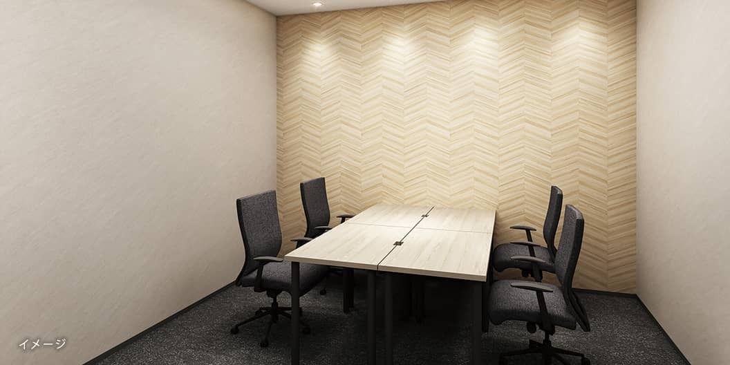 共有部_会議室。少人数から1時間単位で利用可能です。※画像はイメージです。©Regus
