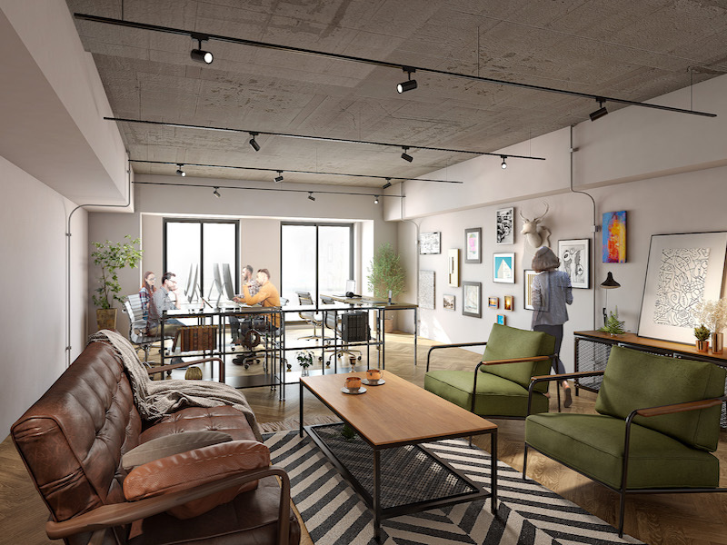 個室_OFFICE。高いデザイン性を誇るクリエイティビティ溢れる内装となっています。※画像はイメージです。